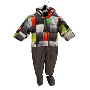 Quiksilver Baby Boy 9M Snowsuit Quiktech 5000mm Fleece Lined One Piece Grey Gray